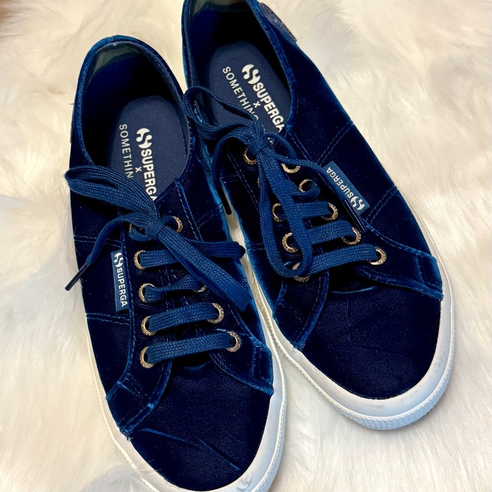 Superga Blue Velvet Sneakers 2750 OG